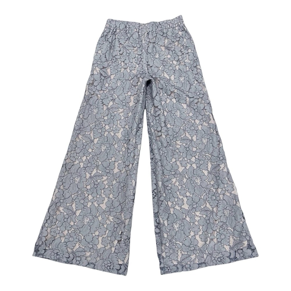 Anthropologie Size XS FEATHER BONE Lace Wide Leg Pant Gray Luxury Fairycore - Picture 3 of 3
